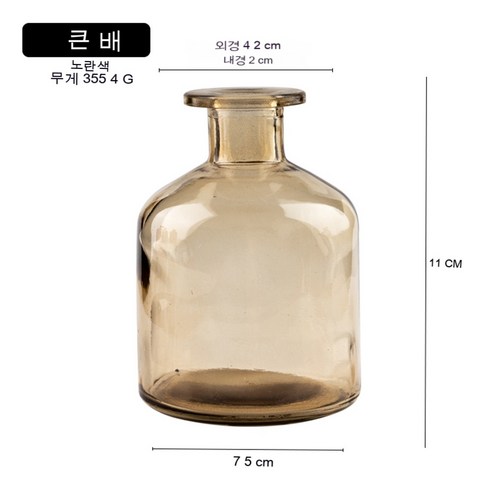 MEIISEO가정용 북유럽 스타일 투명 유리꽃병 수경 유리화병 꽃병 도자기 화병, green