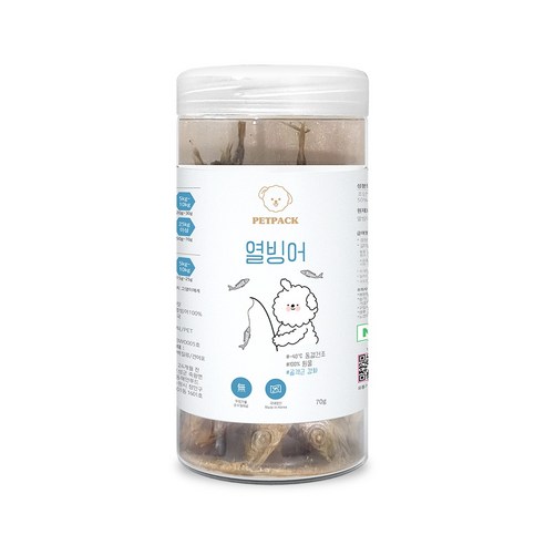 펫팩 동결건조 간식, 1개, 70g, 열빙어 트릿