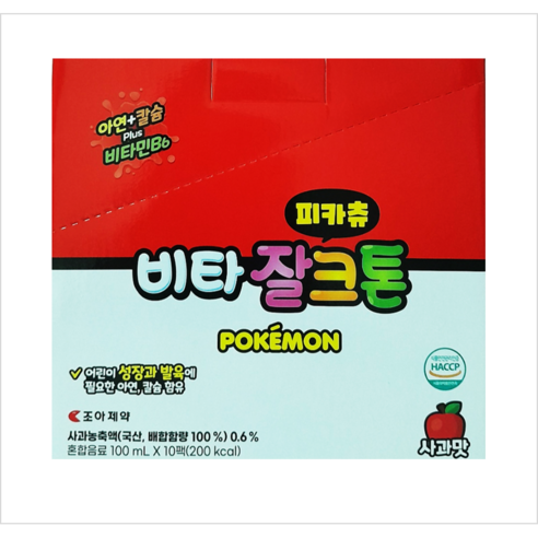 조아제약 비타 잘크톤 포켓몬 / 뮤 소다맛 100ml x 10팩 / 약국전용 유아 어린이 비타민 음료, 비타 잘크톤 뮤 소다맛, 1000ml, 1개
