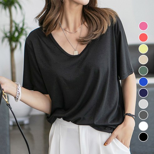 [OKㅣ강추] NAK MADE. 시원한 깊은 V넥 심플티셔츠/베스트 셀러 [OKNOWㅣ추천상품]