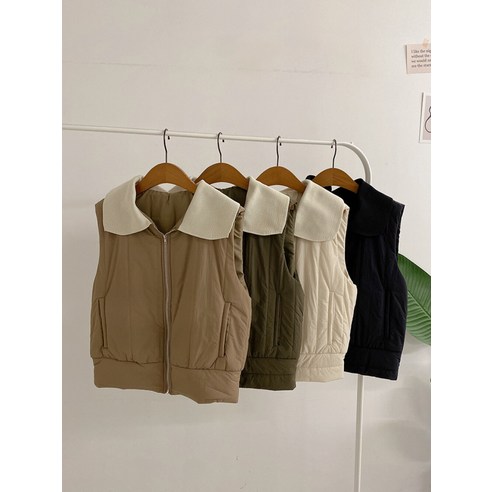 [OKㅣ강추] 허니제이 / 에나로 니트카라 패딩 조끼(4color) [OKNOWㅣ추천상품]