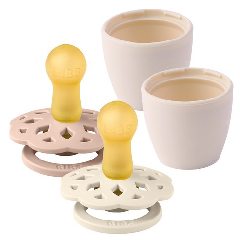 빕스 보헴 고무 쪽쪽이 2P+화분캡 2P, 보헴 2단계 아이보리+블러쉬+화분캡2P