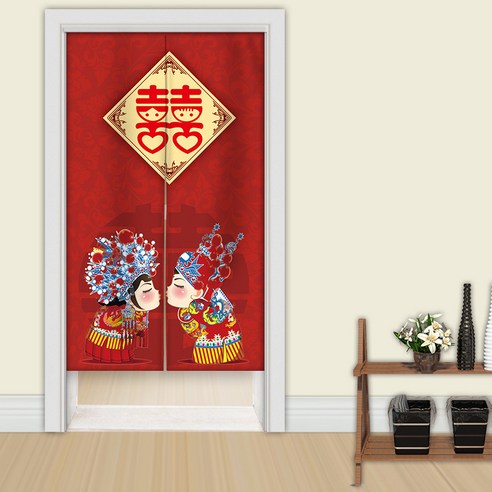 DFMEI.문발.Curtain --경사 결혼식 무타공 문발 패브릭 레드 커튼 침실 장식 하프 커튼 칸막이, DFMEI.GML-X-04, wine_165174750038aaaa_00044{커튼
