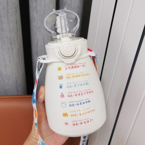 smy보온병 컵 큰 배꼽 컵 귀여운 어린이 학생 가을 겨울 간단한 여성의 찾고 휴대용 컵, 색깔11, {"크기":"하나"}