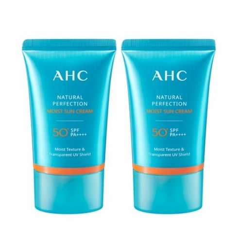 A.H.C 내추럴 퍼펙션 모이스트 선 크림 SPF50+ PA++++, 50ml, 2개