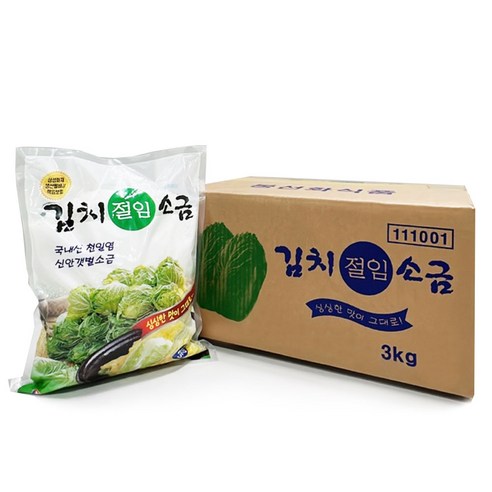 국산 신안 천일염 굵은소금 김장소금, 3kg, 1개