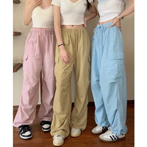 코엔 여성 여름 카고 조거 팬츠