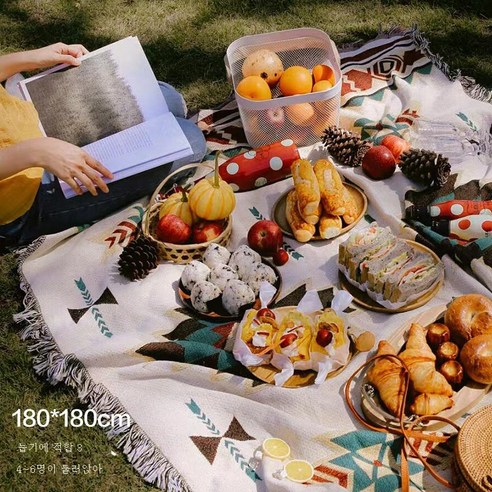 DFMWI.피크닉 매트.Picnic mat.--피크닉 매트 프렌치 인스 에스닉 야외 캠핑 방수 방습 패드에 두꺼운 피크닉 패브릭 포토, 180*180Cm민족스타일