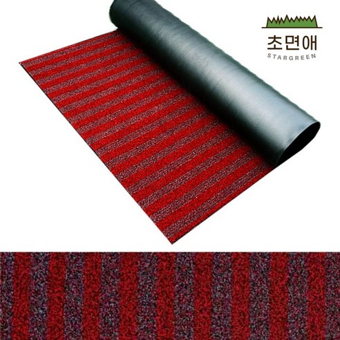 초면애 미끄럼방지 잘라쓰는 PVC 잔디쿠션매트 스트라이프 8mm 120x100cm, 회흑 스트라이프, 1개