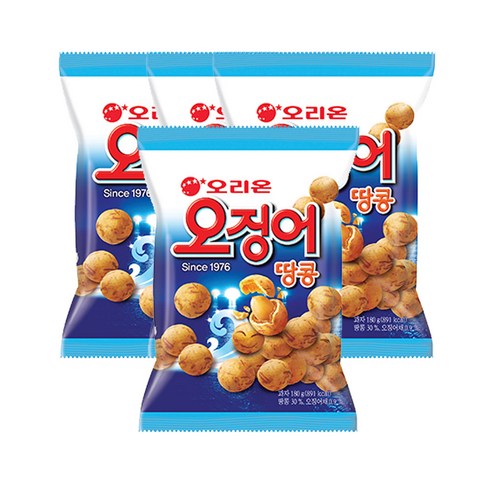 오리온 오징어땅콩 392g 98gx4봉 맥주안주 땅콩볼 오땅, 98g, 4개