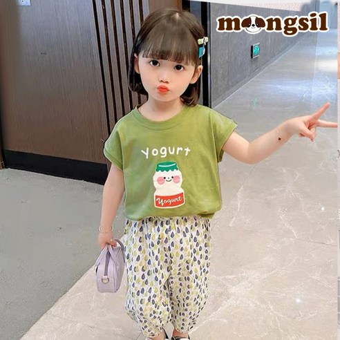 몽실이 쿨팬츠 여아반팔상하복
