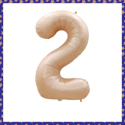 파티브로 32인치(=70cm) 파스텔 숫자풍선 생일 기념일 포토존 꾸미기, 숫자2, 2개, 크림초코