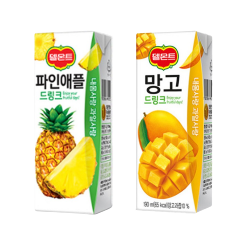 델몬트 드링크 190ml (망고x24팩) + (파인애플x24팩), 1세트
