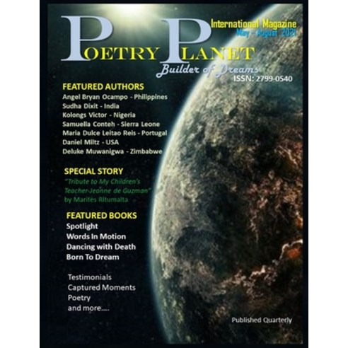 (영문도서) POETRY PLANET magazine: May-August issue Paperback, Independently Published, English, 9798533787512