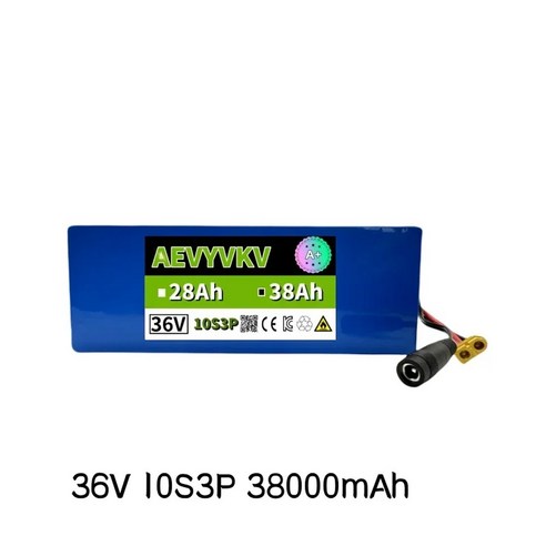 전기 자전거 스쿠터 BMS 및 고전력 용량 42V 18650 리튬 배터리 팩 36V 10S3P 28Ah 500W, 05 금, 1개