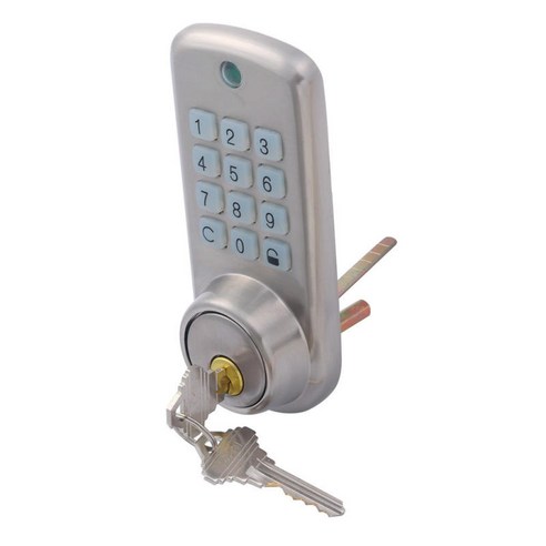 열쇠가없는 Deadbolt 전자 도어 잠금 키패드 디지털 코드 도어 엔트리 키트, {"사이즈":"57x22x135mm"}, {"색상":"은"}, {"수건소재":"합금"}