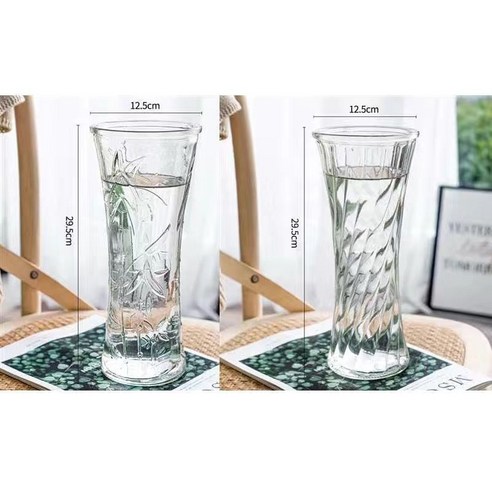 DFMEI 꽃병. 화병.Vase.-- 꽃병 스페셜 라지 사이즈 유리 꽃병 투명수 양수 죽수입니다배화병 거실 꽃꽂이 장식물입니다, DFMEI.30 크리스탈 라운드 입 [대나무 잎 + 능