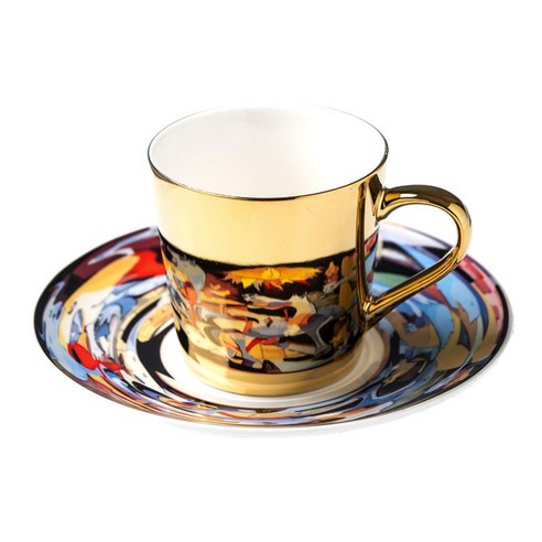 [SW] 거울 반사 커피 잔 유리 차 물 컵 크리 에이 티브 Coffeeware Drinkware, 주황색_201-300ml