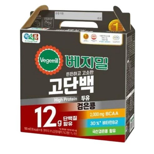 베지밀 고단백 두유 검은콩 190ml 16팩 
유제품/아이스크림