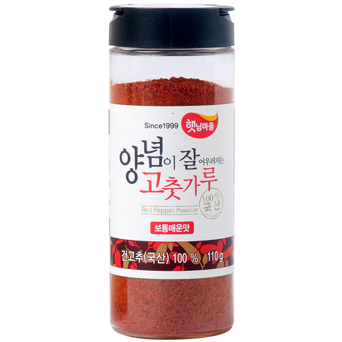 햇님마을 양념이 잘 어우러지는 국산 고춧가루 보통매운맛, 110g, 1개