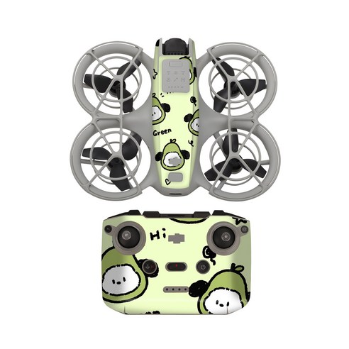 써니라이프 DJI 네오 컬러플 스킨 드론+컨트롤러 스티커 드론악세사리(드론 미포함), 1세트, Green Puppy