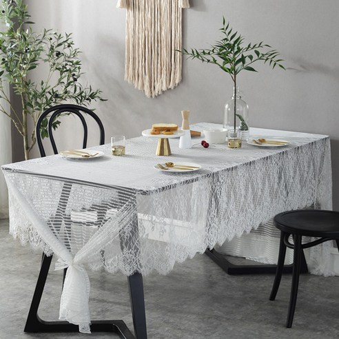 블랙 레이스 장식 식탁보 직사각형 식탁 커버 o2000x Tafelkleed Mantel Mesa Nappe, 145cmX200cm, same as photo