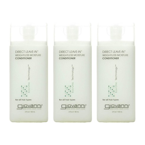 지오바니 다이렉트 리브-인 무게감 없는 모이스처 컨디셔너, 60ml, 3개