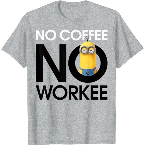 반팔티셔츠 남성핏 미니언즈 케빈 Minions Kevin / No Workee Merch 굿즈 슈퍼배드 캐릭터 티셔츠 유니버셜 일루미네이션