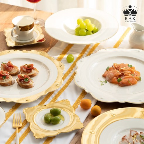 황금빛 식탁의 예술, 락포슬린 RAK 오퓨런스 골드 그릇세트