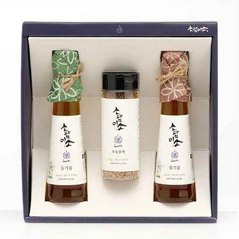 소담미소 국내산 좋은기름 3종 실속 (참기름100ml+들기름100ml+볶음참깨65g)