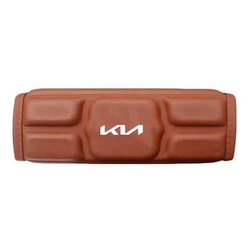 2pcs 가죽 안전벨트 커버 기아, 갈색(Brown)