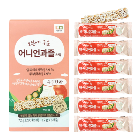 오븐에 구운 명인의 400겹 제주 어니언 과즐 스틱 12g, 6개