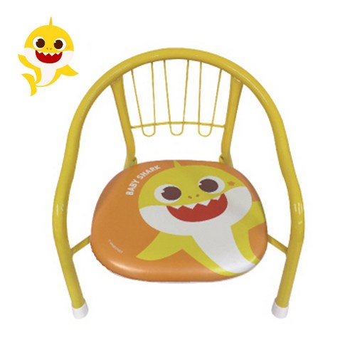 핑크퐁 아기상어 노랑 삑삑이 의자 돌아기 유아 좌식의자 철제의자, 아기상어_노랑