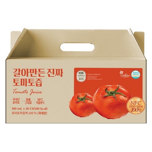 이든식품 진짜 토마토주스, 20개, 100ml