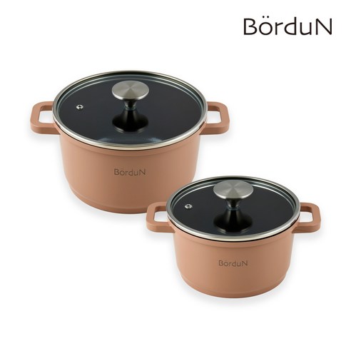 보오든 모던 IH 인덕션 냄비세트 2종, 1세트, 양수16cm + 양수20cm, 모카