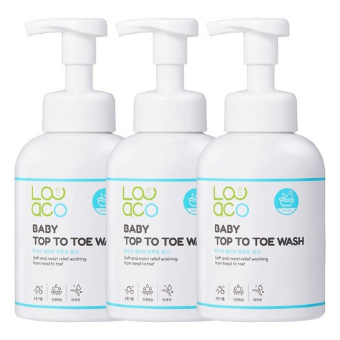 루아코 베이비 탑투토워시, 500ml, 3개