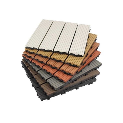조립식 데크 타일 난간 야외 바닥 나무 합성 조립식마루 바닥재, 세로 줄무늬 회색 1