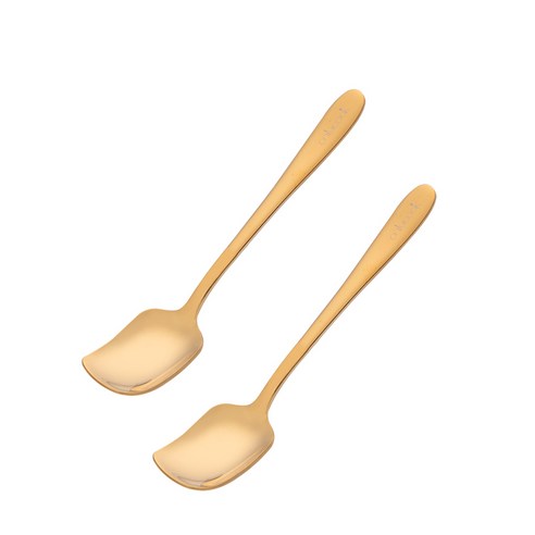 DFMEI onlycook 컬러 짧은 핸들 커피 스푼 절묘한 스테인레스 스틸 작은 숟가락 가정용 황금 디저트 요구르트 교반 숟가락, 하나, DFMEI 금/2