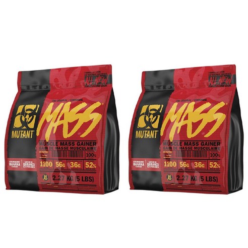 뮤턴트 더 오리지널 근육량 게이너 스트로베리 바나나 맛, 2개, 2.27kg