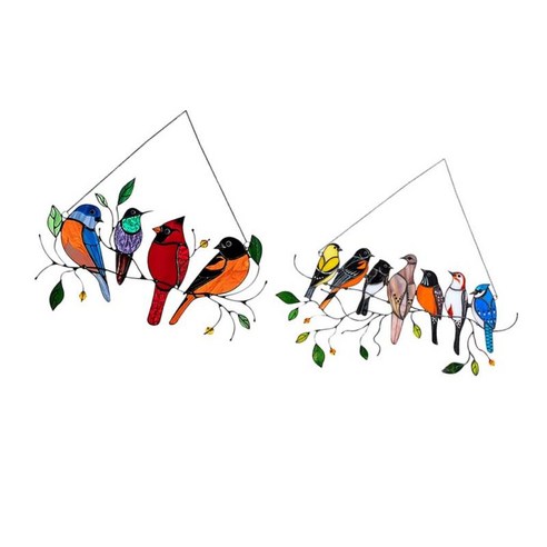 스테인드 글라스 창 매달려 아크릴 패널 정원 장식 선물, 다색, {"사이즈":"큰"}, {"수건소재":"금속"}