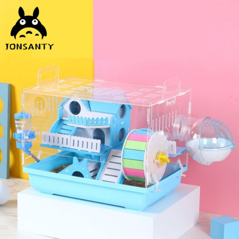 JONSANTY 아크릴 햄스터케이지 햄스터집 하우스, A, 푸른