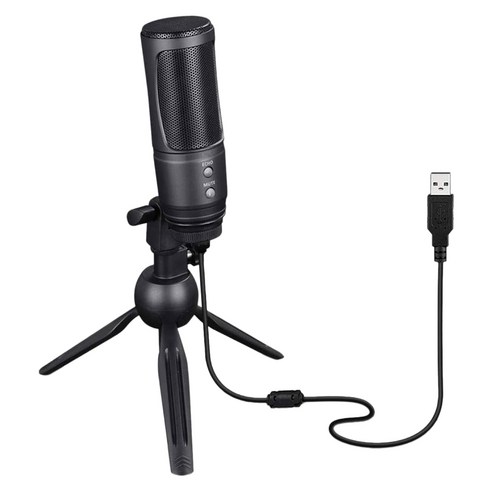 Xzante 음성 녹음 스트리밍 팟캐스팅 게임을 위한 USB 마이크 Pc 콘덴서 카디오이드 픽업, 검은 색