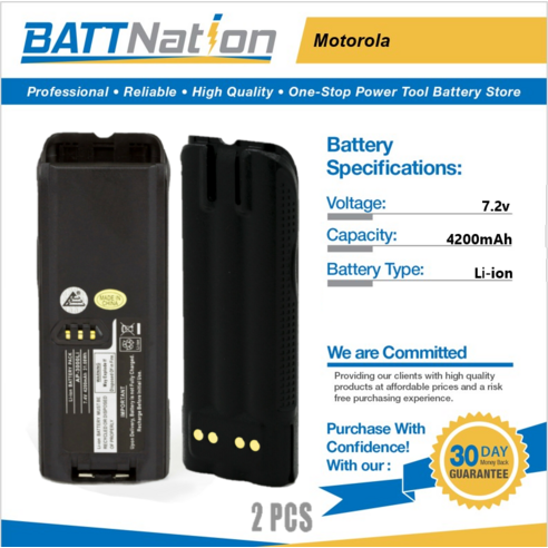 모토로라 배터리 2x *4200mAh* NTN8294 NNTN9862 XTS3000 3500 XTS5000용 리튬 이온 모토로라무전기t5 Best Top5