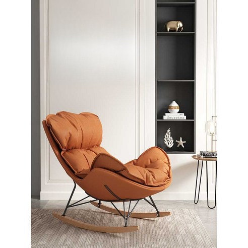 가죽 흔들의자 방수 화이트 베이지 스윙체어 스툴, 딥블루, 1개