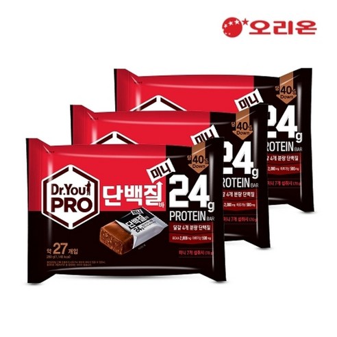 오리온 닥터유프로 단백질바 미니 약27개입 총280g, 280g, 2개 크린웨이