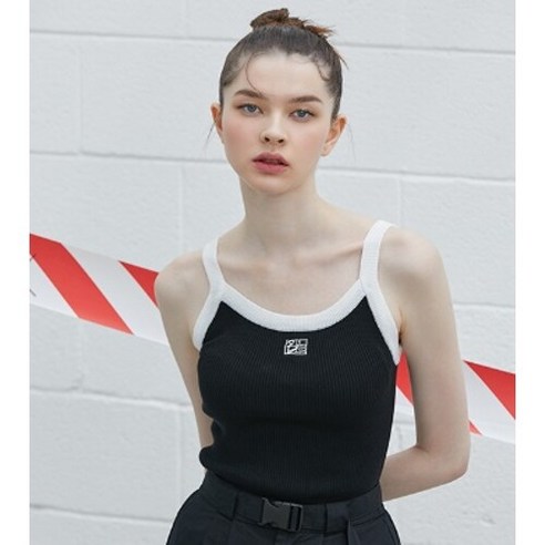 에고이스트 [에고이스트]배색 슬림 니트 슬리브리스(EP2OKV04)