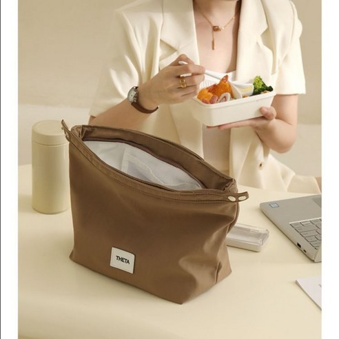 데주네 도시락 가방 런치백, 브라운, 1개