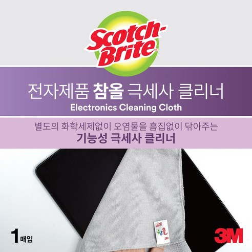 3M 참올 스카치 브라이트 극세사 전자기기클리너-대형, 1개