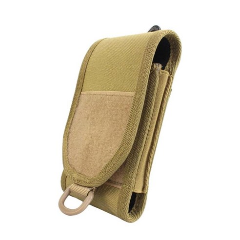 나일론 야외 전화 가방 남성용 두꺼운 방수 포켓 벨트 몰리 가방, 카키색 옷감, 16x9.5x2cm