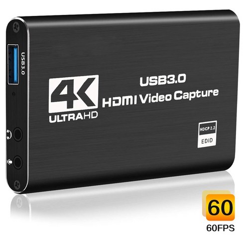 USB 3.0 TO HDMI 4K 60Hz 영상 캡쳐보드, Black, 1개
